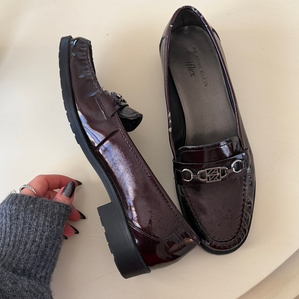 Anne Klein Patent Burgundy Loafer